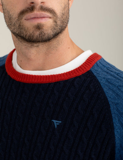 Maglia color block in lambswool