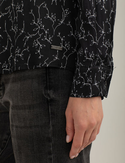 Camicia in raso stretch stampato