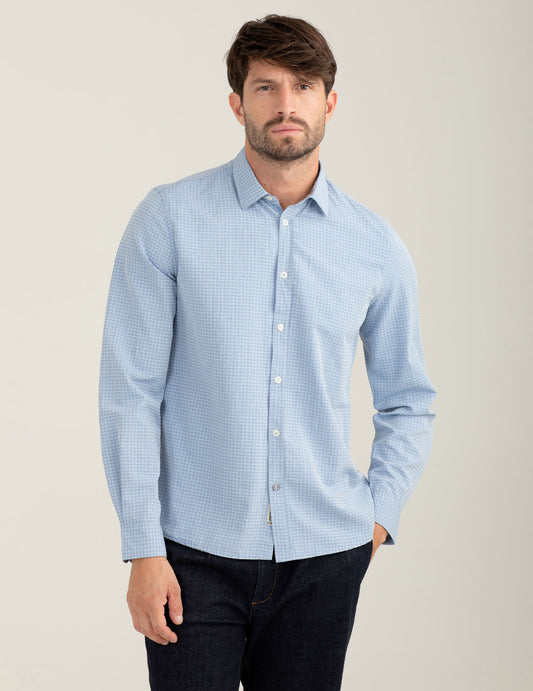 Camicia fantasia in jacquard uomo light blue fm25w05ct cc-a1001