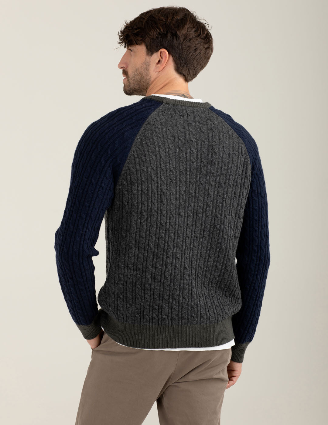 Maglia color block in lambswool uomo army fm25w46mg cc-a0804 Maglia color block in lambswool