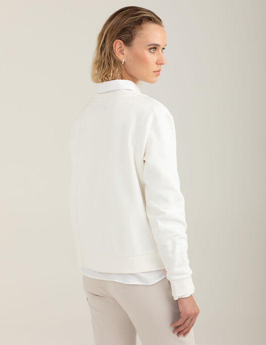 Crew-neck sweatshirt with micro chain detail - back - 002