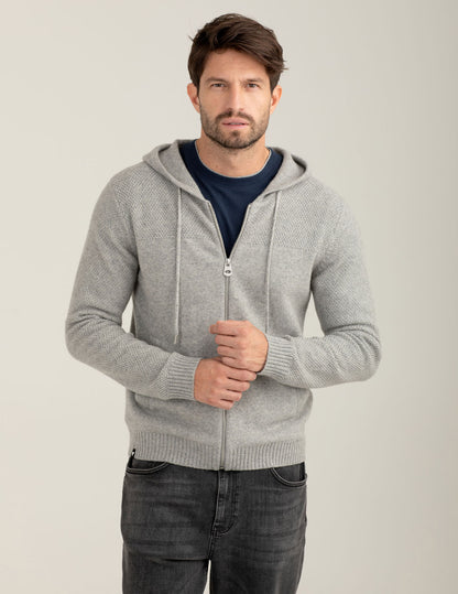 Maglia full zip in lambswool