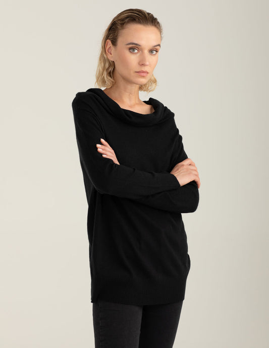 Maglia dolcevita a collo ampio - back - 002