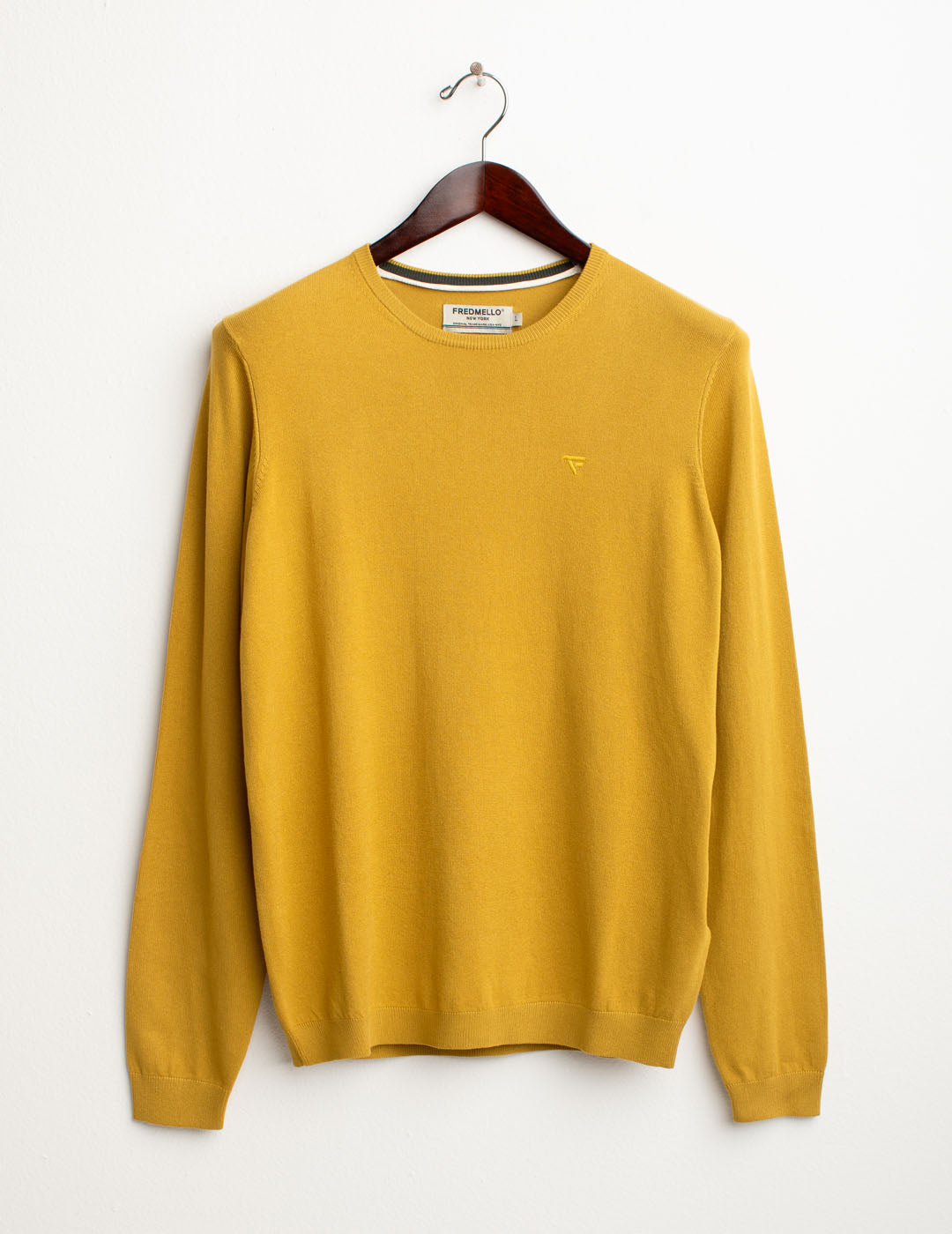 Maglia girocollo in misto viscosa uomo golden olive fm25w50mg cc-a0820 Maglia girocollo in misto viscosa