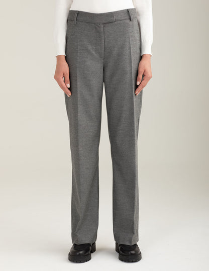 Yarn-dyed flared trousers