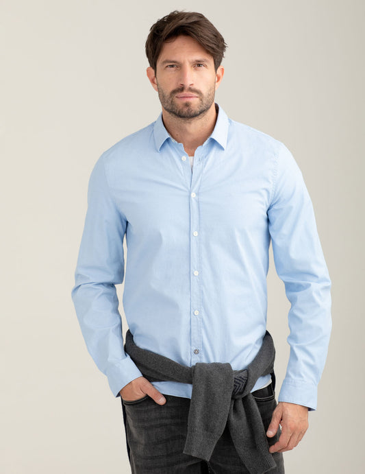 Camicia fantasia in jacquard stretch uomo light blue fm25w04ct cc-a1001