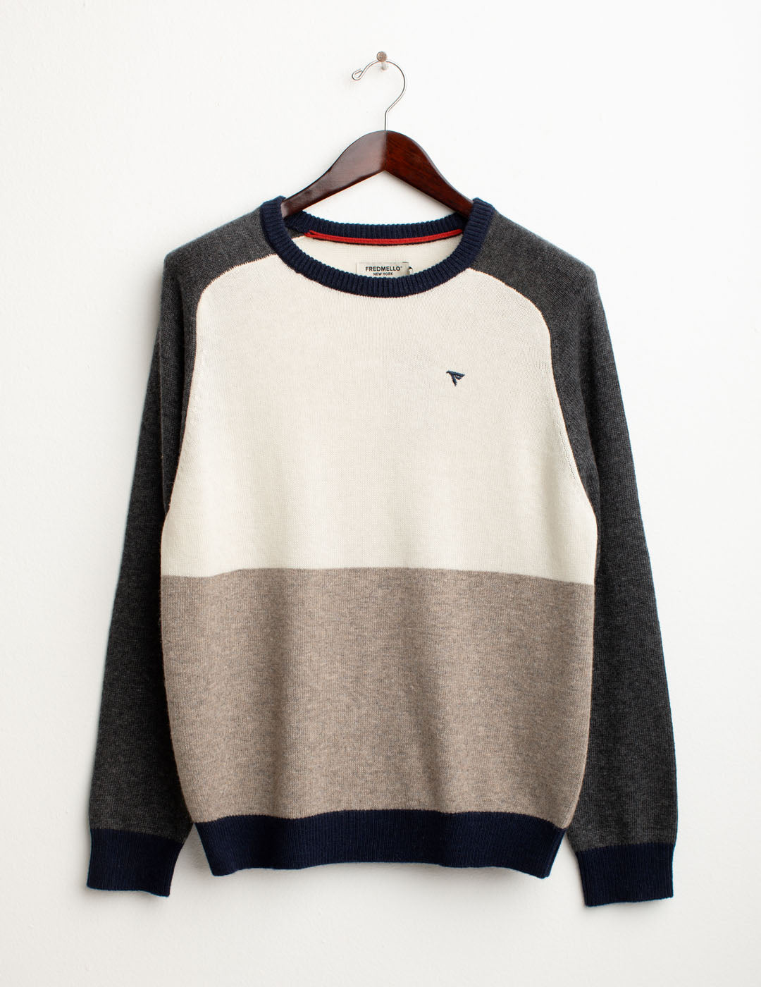 Maglia color block in lambswool uomo off white fm25w27mg cc-a0002 Maglia color block in lambswool
