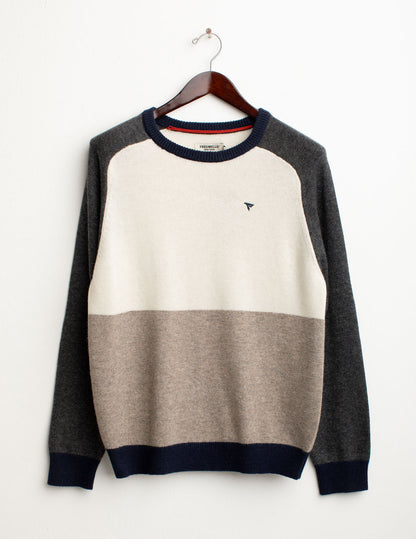 Maglia color block in lambswool