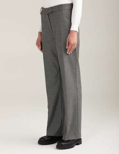 Yarn-dyed flared trousers