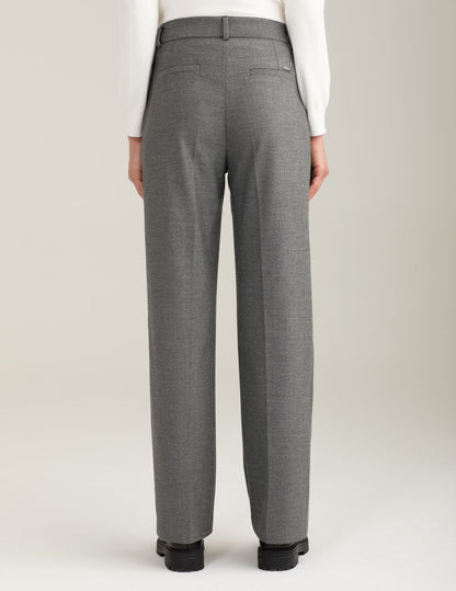 Yarn-dyed flared trousers