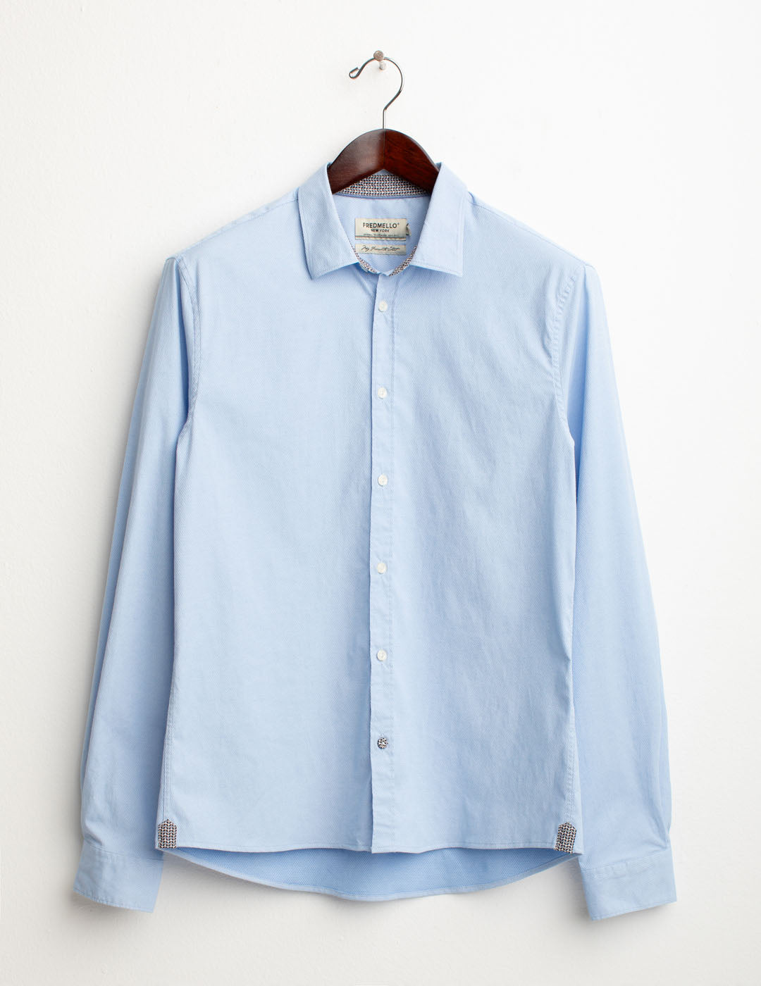 Camicia fantasia in jacquard stretch uomo light blue fm25w04ct cc-a1001 Camicia fantasia in jacquard stretch