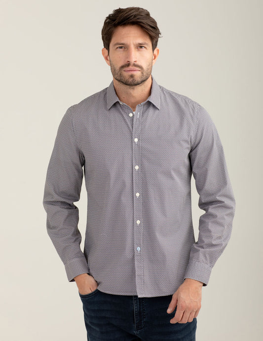 Camicia fantasia in popeline stampato uomo blue fm25w06cs cc-a0601