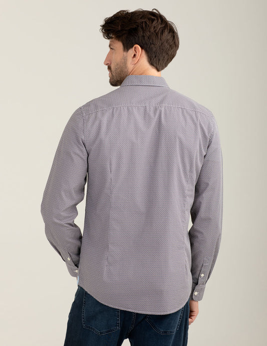 Camicia fantasia in popeline stampato - back - 002