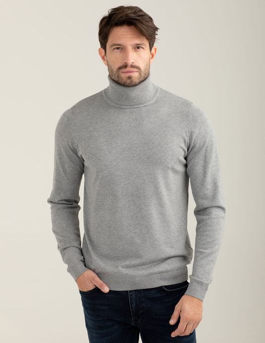 Turtleneck sweater man gray melange fm25w51md cc-a0901