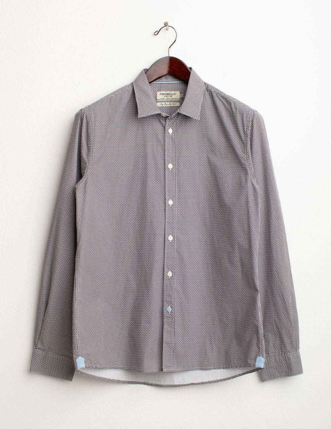 Camicia fantasia in popeline stampato uomo blue fm25w06cs cc-a0601 Camicia fantasia in popeline stampato