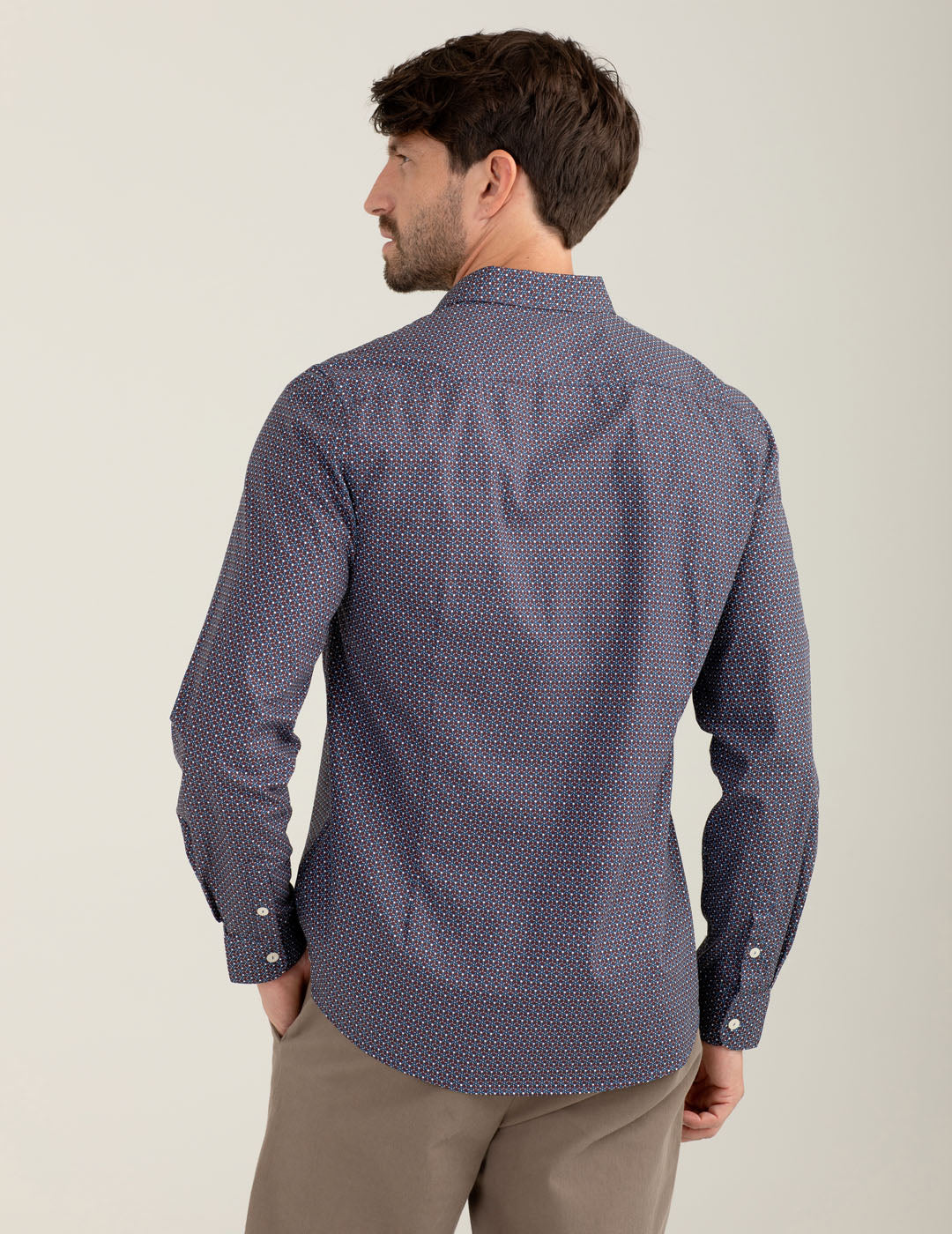 Camicia fantasia in popeline stampato uomo wood fm25w06cs cc-a0812 Camicia fantasia in popeline stampato