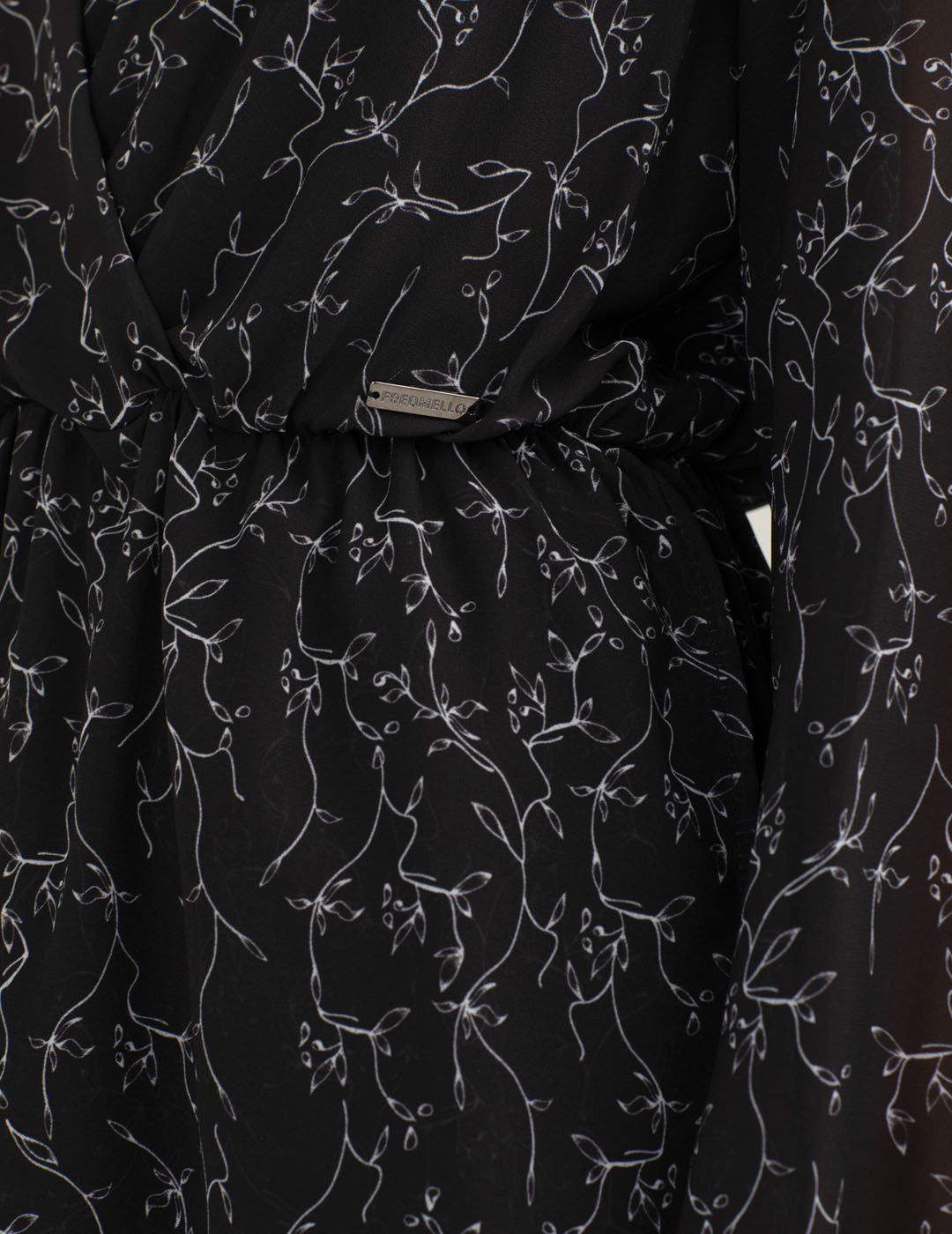 Abito in georgette stampata donna black fw25w02as cc-a0951 Abito in georgette stampata