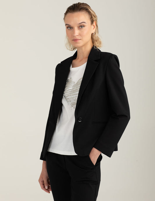 Single-breasted blazer woman black fw25w02bu cc-a0951
