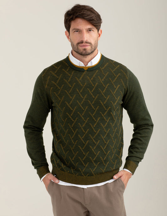 Vanisé crew-neck sweater man army fm25w42mg cc-a0804