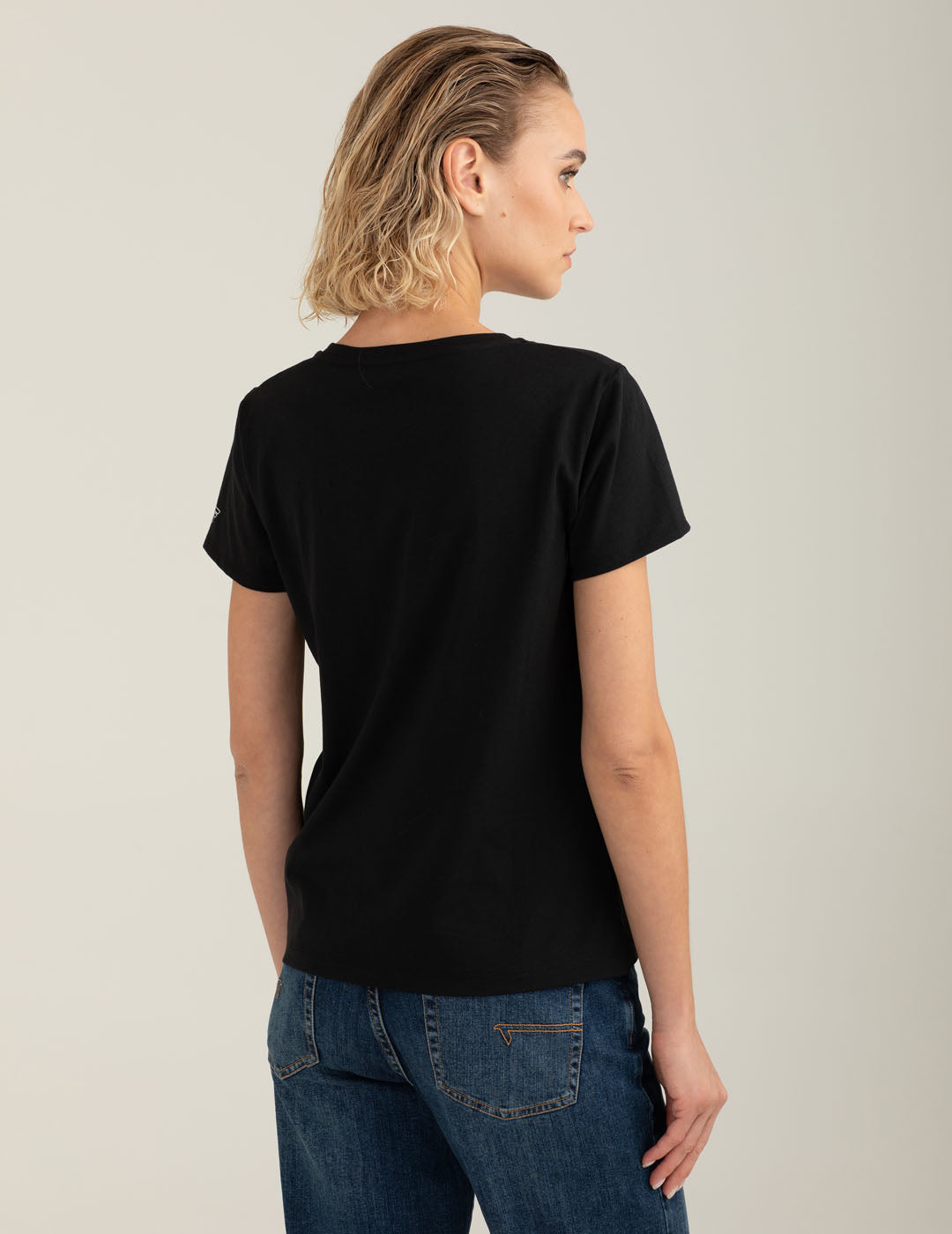 T-shirt con stampa ad alta definizione donna black fw25w01tg cc-a0951 T-shirt con stampa ad alta definizione