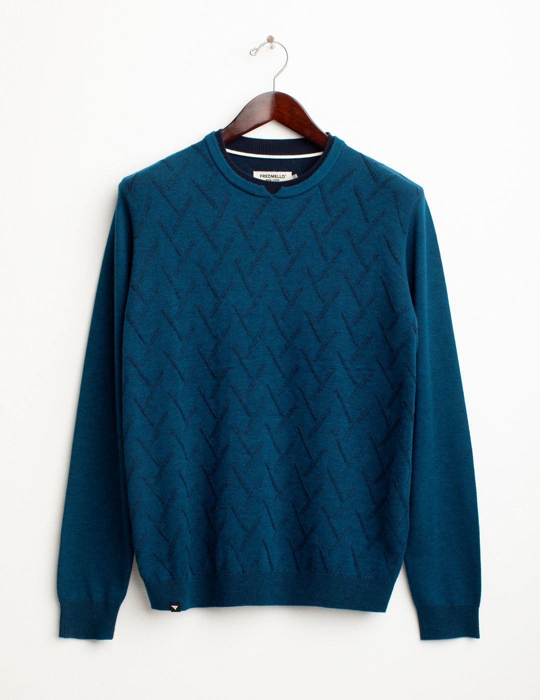 Maglia vanisé girocollo uomo ocean melange fm25w42mg cc-a0715 Maglia vanisé girocollo