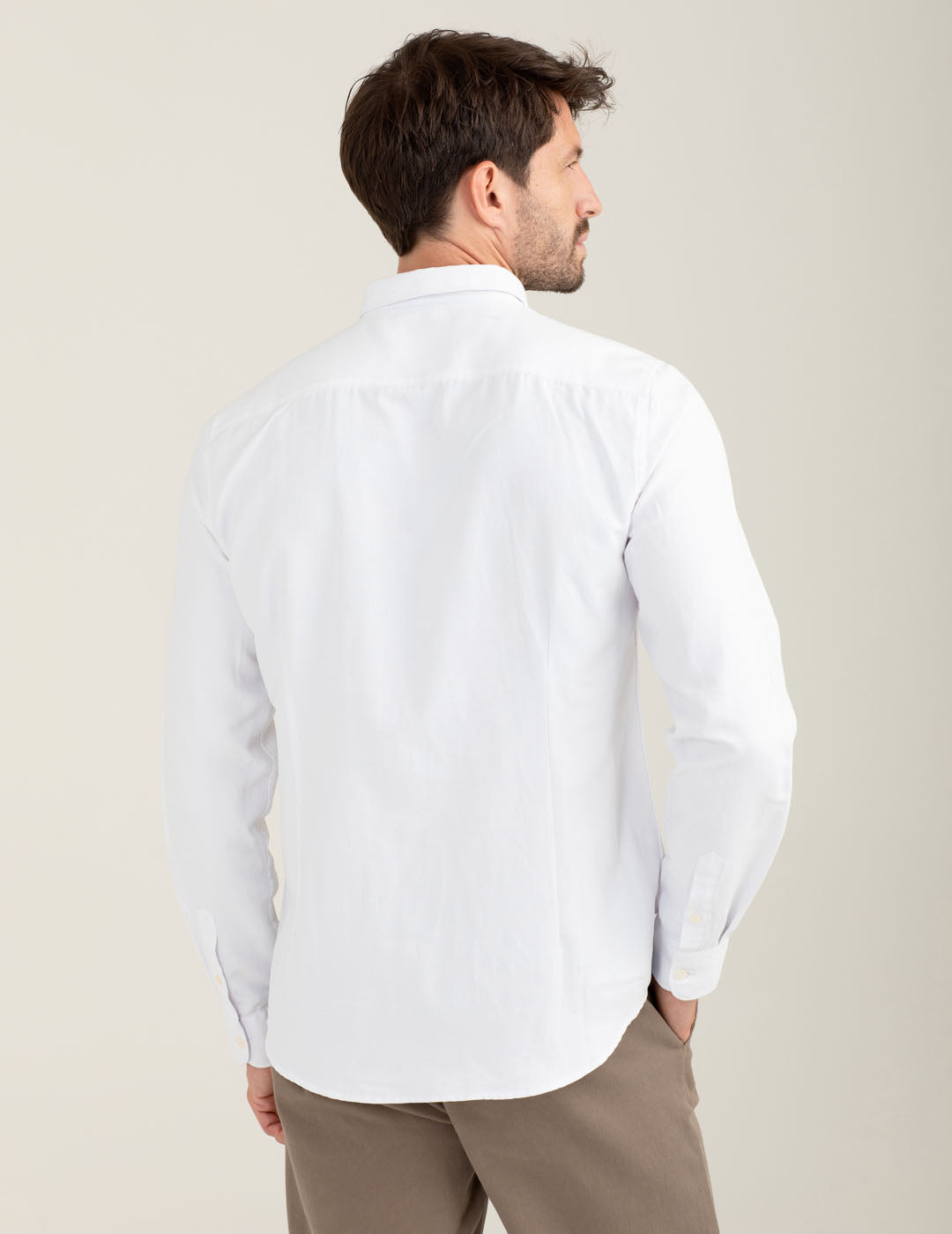 Camicia in oxford con logo ricamato uomo white fm25w11cu cc-a0001 Camicia in oxford con logo ricamato