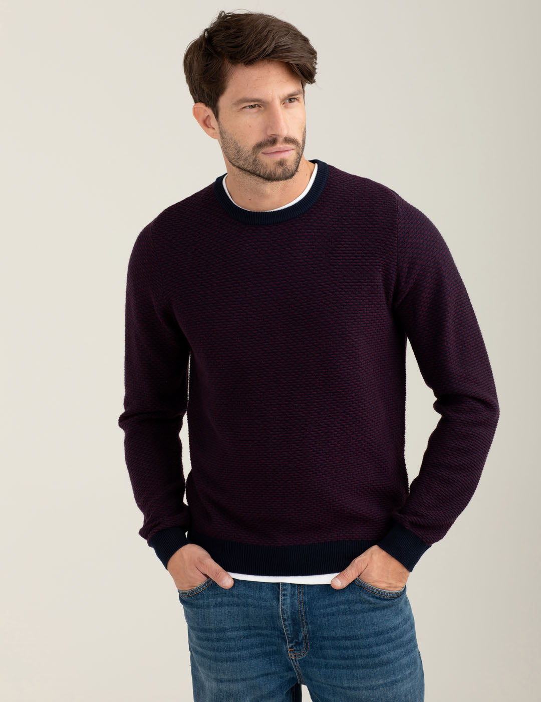 Maglia a due colori uomo blue fm25w43mg cc-a0601 Maglia a due colori