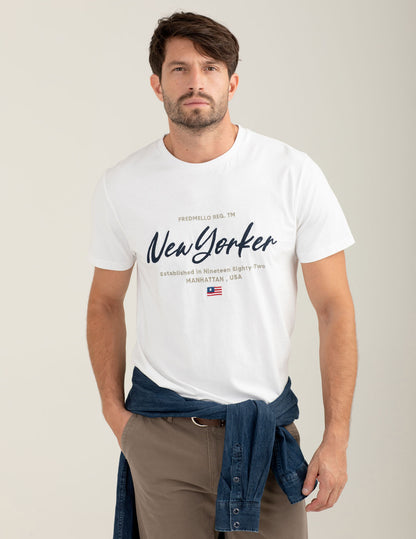 T-shirt con ricamo New York