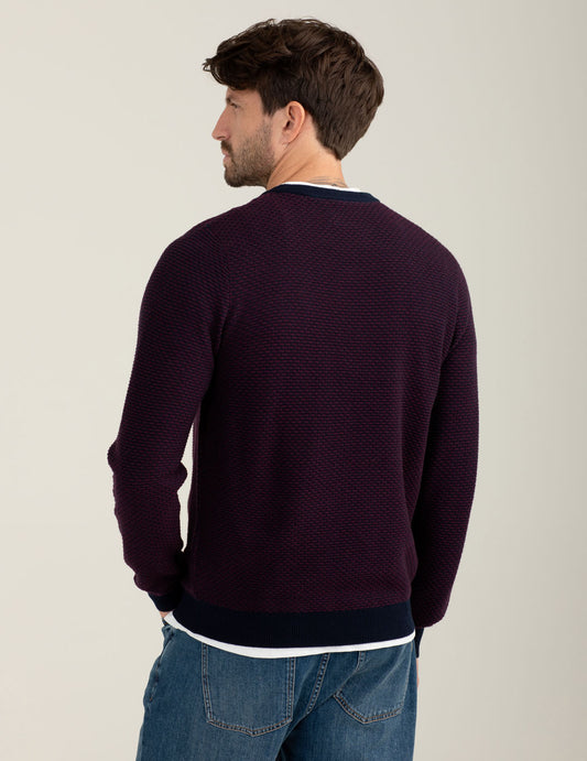 Two-tone wool blend sweater - back - 002