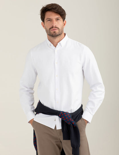 Camicia in oxford con logo ricamato