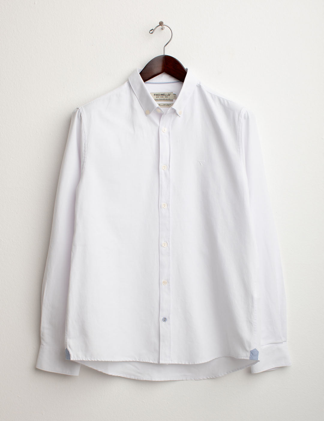 Camicia in oxford con logo ricamato uomo white fm25w11cu cc-a0001 Camicia in oxford con logo ricamato