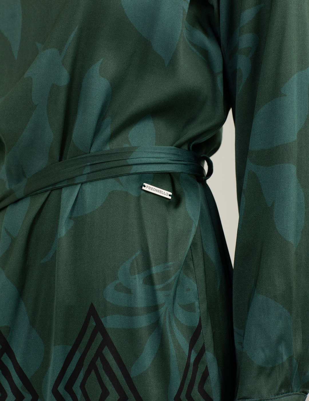 Abito in raso stretch stampato donna green fw25w03as cc-a0801 Abito in raso stretch stampato