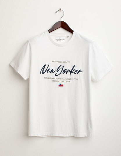 T-shirt con ricamo New York