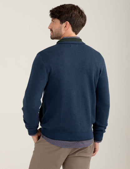 Maglia full zip jacquard