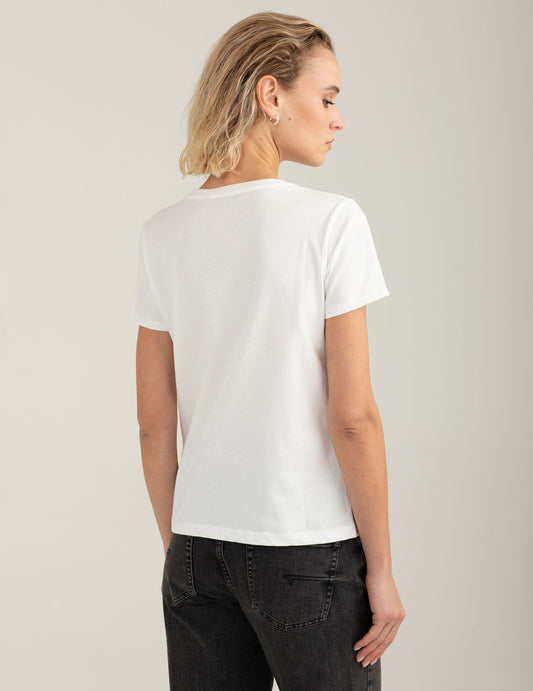 Beaded and foil print T-shirt - back - 002