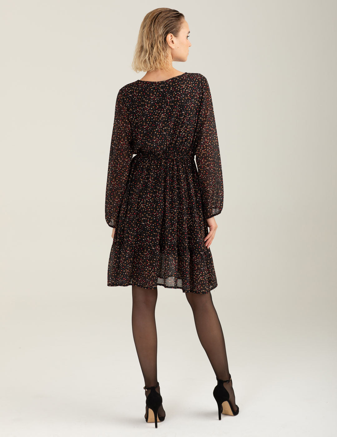 Abito in georgette stampata donna multicolor fw25w04as cc-a1406 Abito in georgette stampata