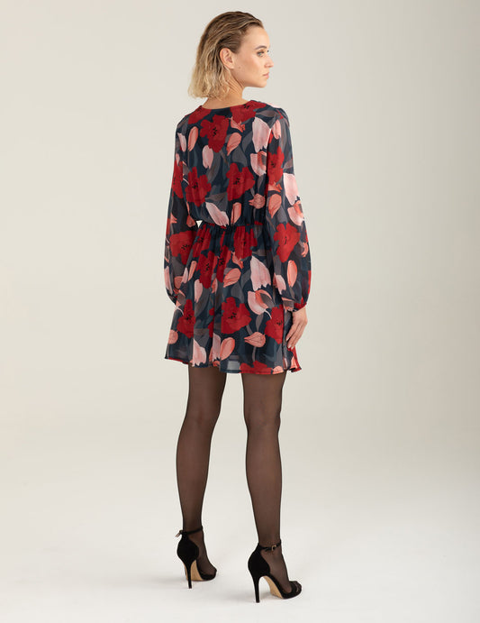 Abito in georgette stampata - back - 002