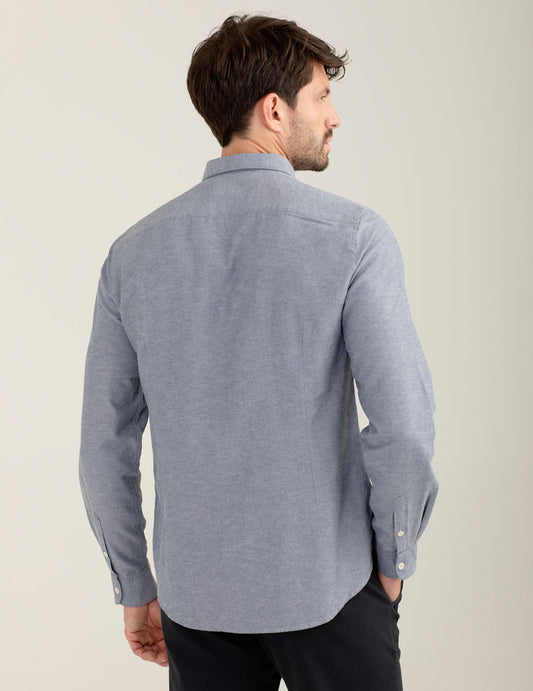 Camicia in oxford con logo ricamato - back - 002