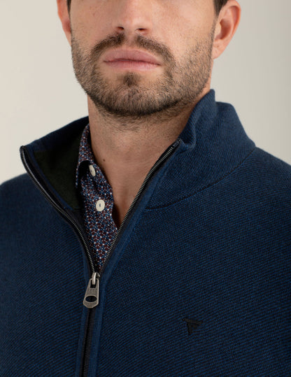 Maglia full zip jacquard