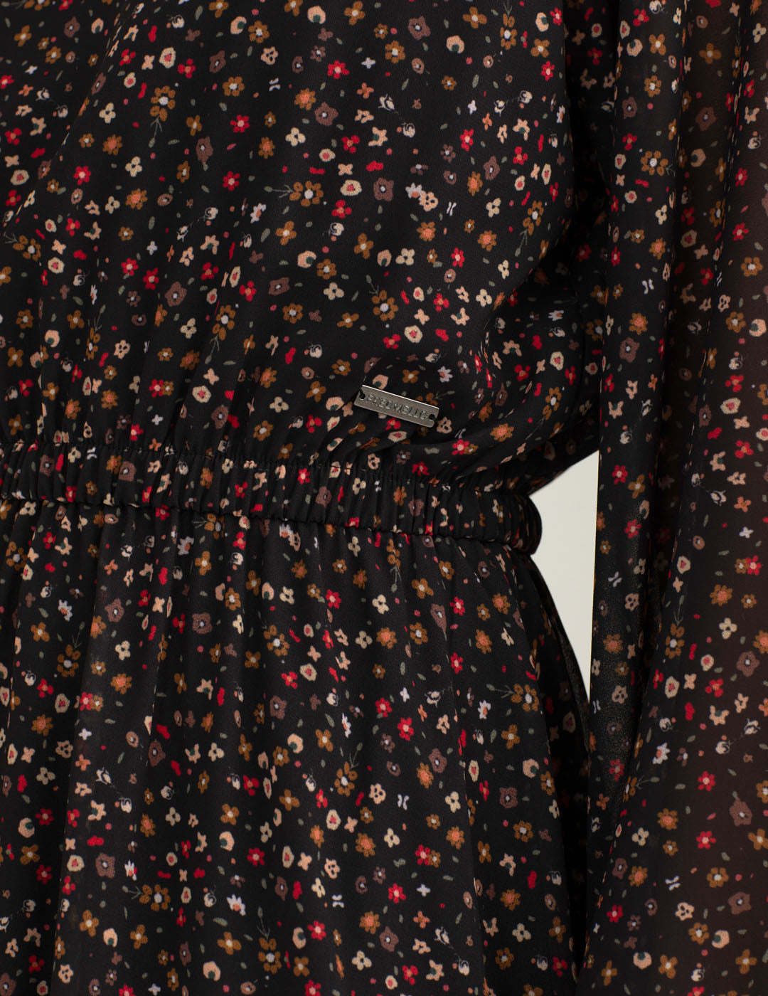 Abito in georgette stampata donna multicolor fw25w04as cc-a1406 Abito in georgette stampata