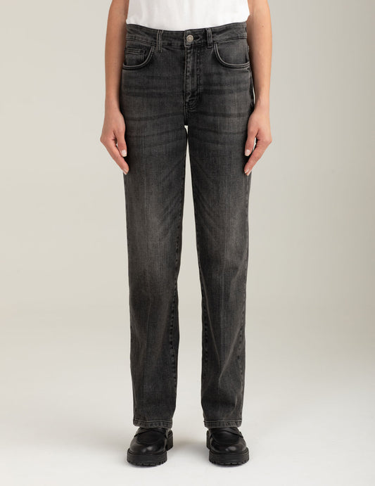 Stretch denim palazzo trousers woman dark gray fw25w21pd cc-a0903