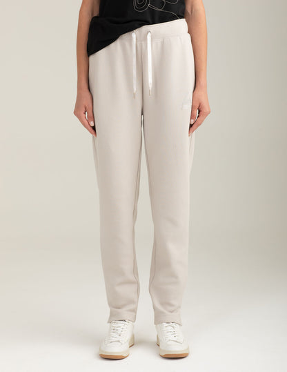 Pantalone interlock con dettagli strass
