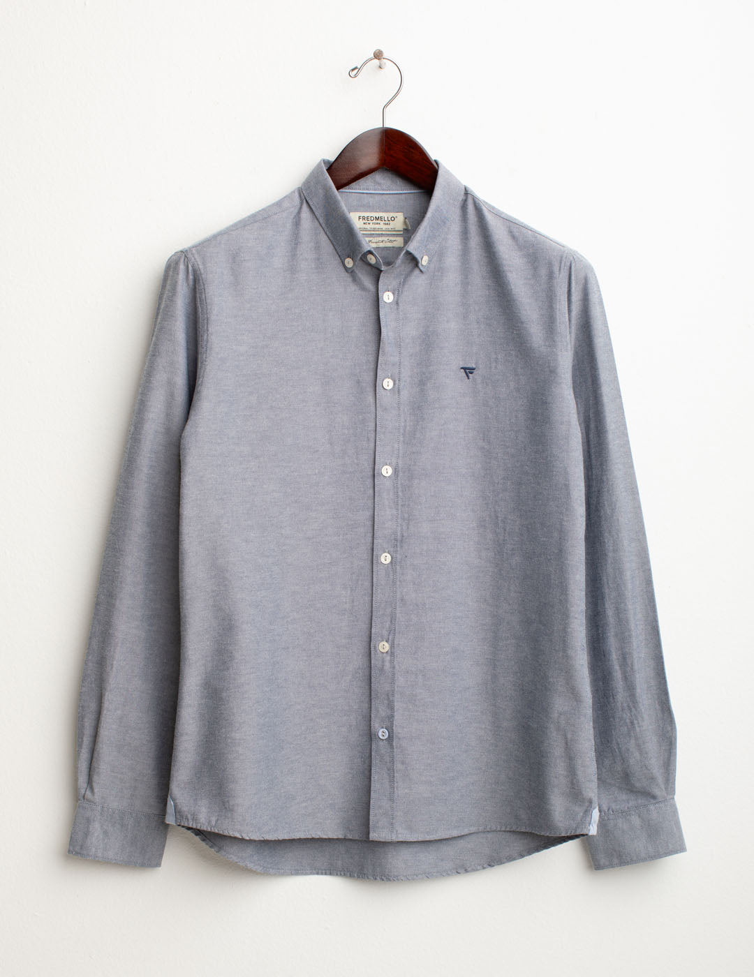 Camicia in oxford con logo ricamato uomo blue fm25w11cu cc-a0601 Camicia in oxford con logo ricamato