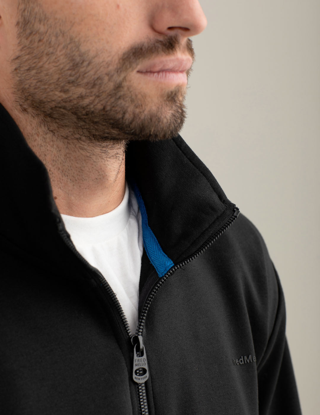 Felpa full zip con lettering 3D uomo black fm25w07fz cc-a0951 Felpa full zip con lettering 3D