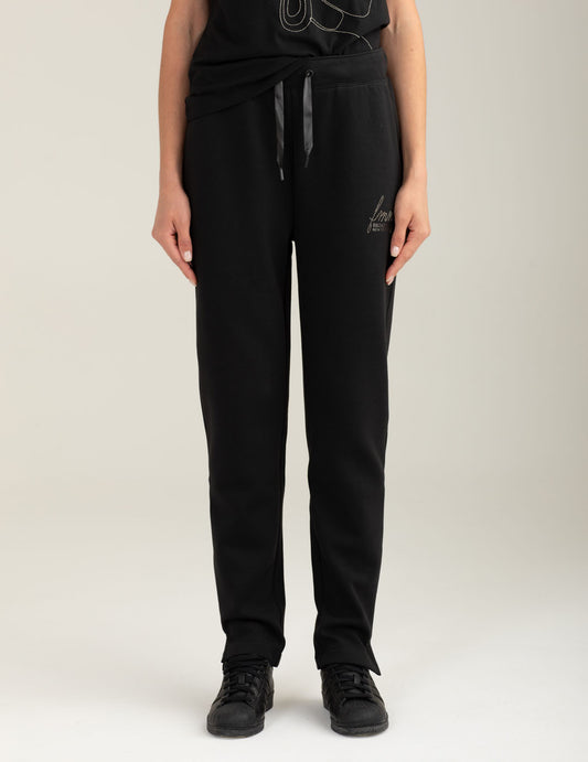 Pantalone interlock con dettagli strass donna black fw25w02pf cc-a0951