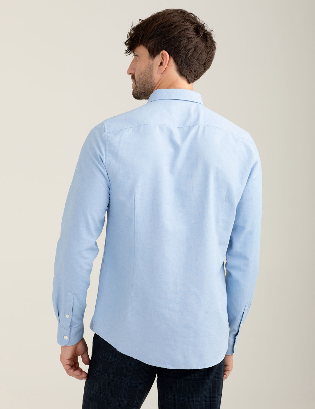 Camicia in oxford con logo ricamato uomo light blue fm25w11cu cc-a1001 Camicia in oxford con logo ricamato
