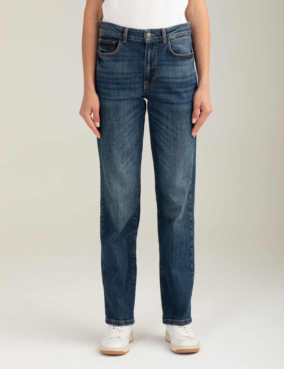 Stretch denim palazzo trousers woman middle blue fw25w21pd cc-a1101 Stretch denim palazzo trousers