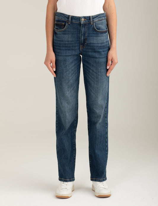 Stretch denim palazzo trousers woman middle blue fw25w21pd cc-a1101