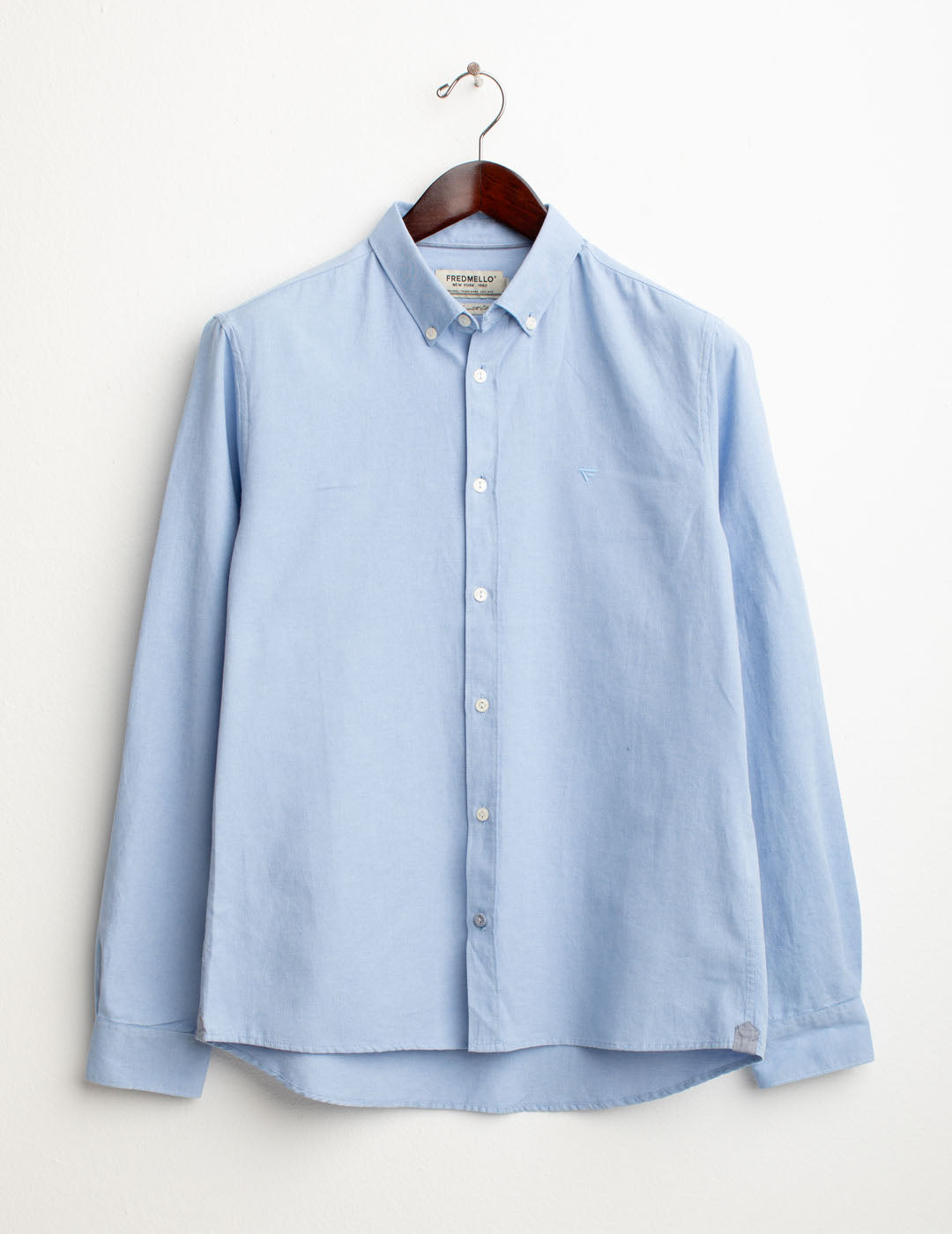 Camicia in oxford con logo ricamato uomo light blue fm25w11cu cc-a1001 Camicia in oxford con logo ricamato