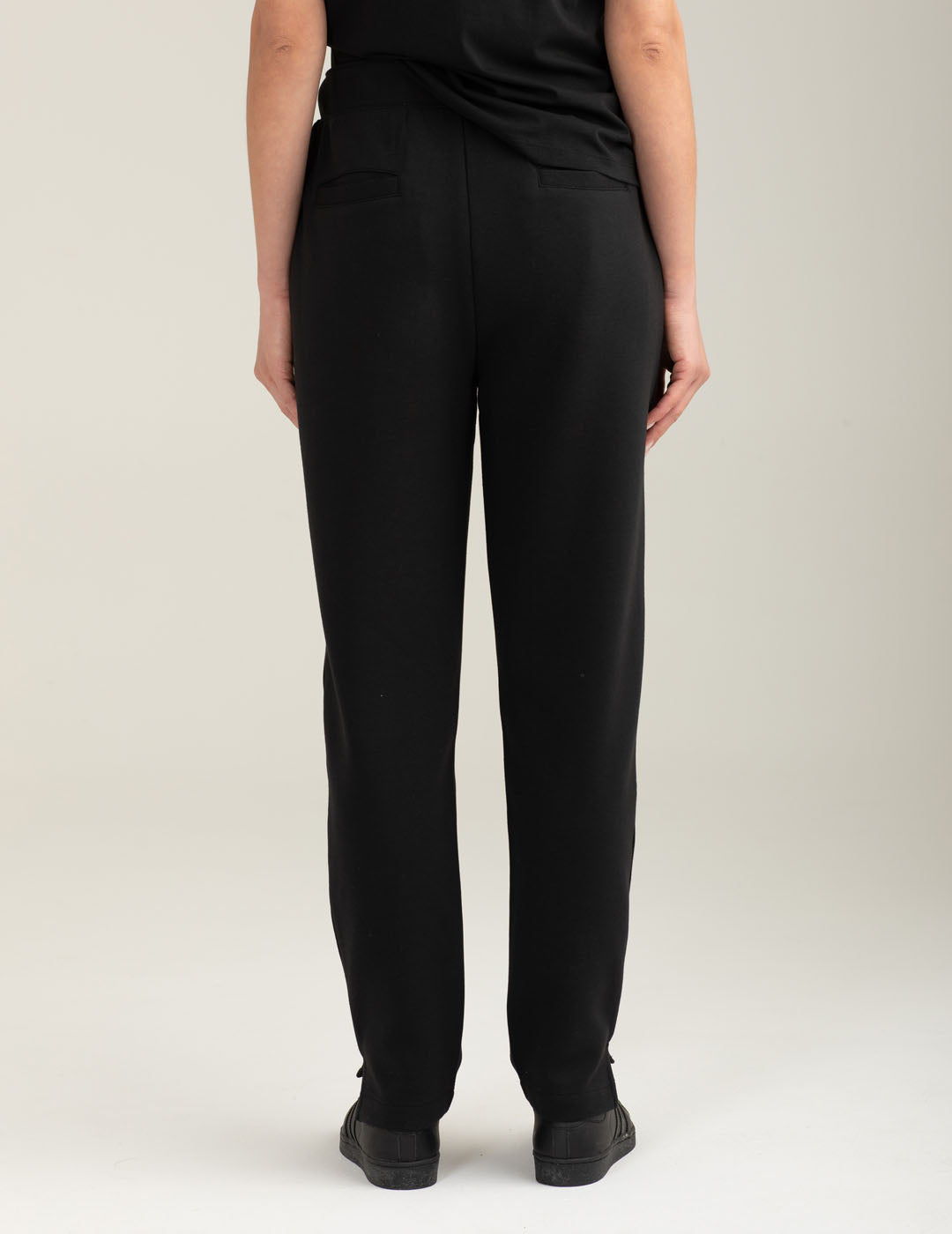 Pantalone interlock con dettagli strass donna black fw25w02pf cc-a0951 Pantalone interlock con dettagli strass